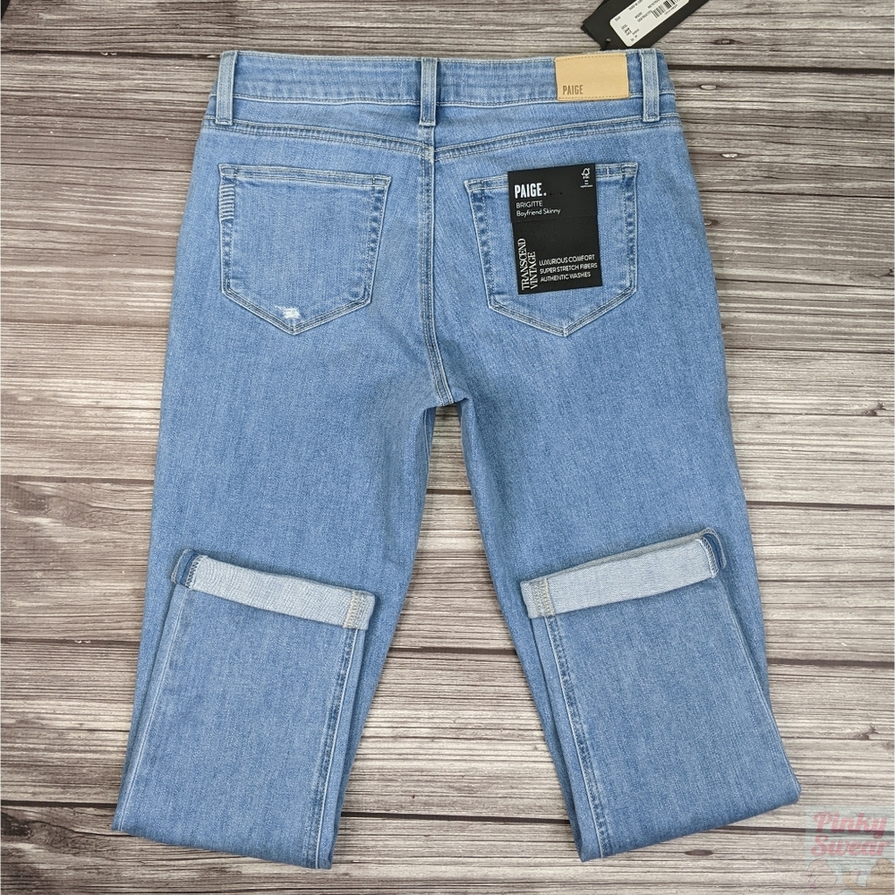 NWT Paige Jeans Size 26 Brigitte Skinny Boyfriend Crop Light Wash - Picture 3 of 12